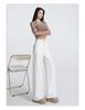 Women's White High-Waisted Wide-Leg Floor-Length Jeans - 2025 Autumn/Winter Loose Slimming Fit