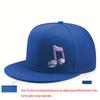 Musical Note Graphic Print Flat Brim Baseball Cap Polyester Breathable Adult Snapback Hat for Outdoor Music Festivals