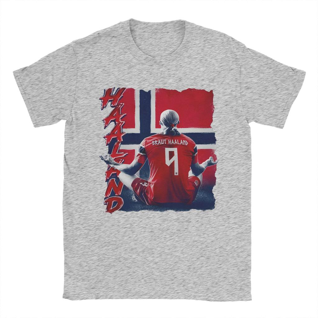 Funny Haaland Norway TShirt For Unisex Unisex Cotton Short Sleeve Oneck Summer Top Tee