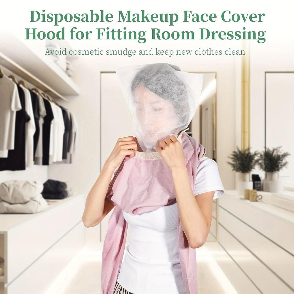 100 Piezas Capucha Protectora Transpirable para Maquillaje Facial Protector de Ropa de Maquillaje No Tejido Tiendas de Novias