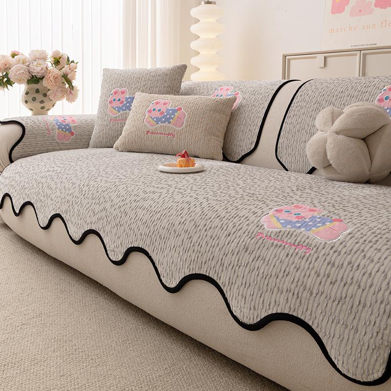 Cartoon Special-shaped Sofa Cushion Universal In All Seasons 2025 New High-end Seat Cushion One-piece Non-slip Straight-row Cover Cloth Towel