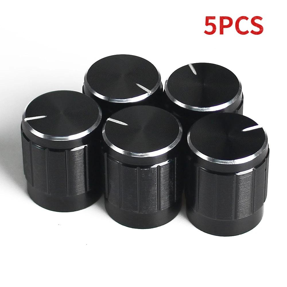 5/10PCS Potentiometer Knob 6mm Knurled Shaft Potentiometers Control Knob 15x17mm Aluminum Switch Knobs Silver/black/gold WH148