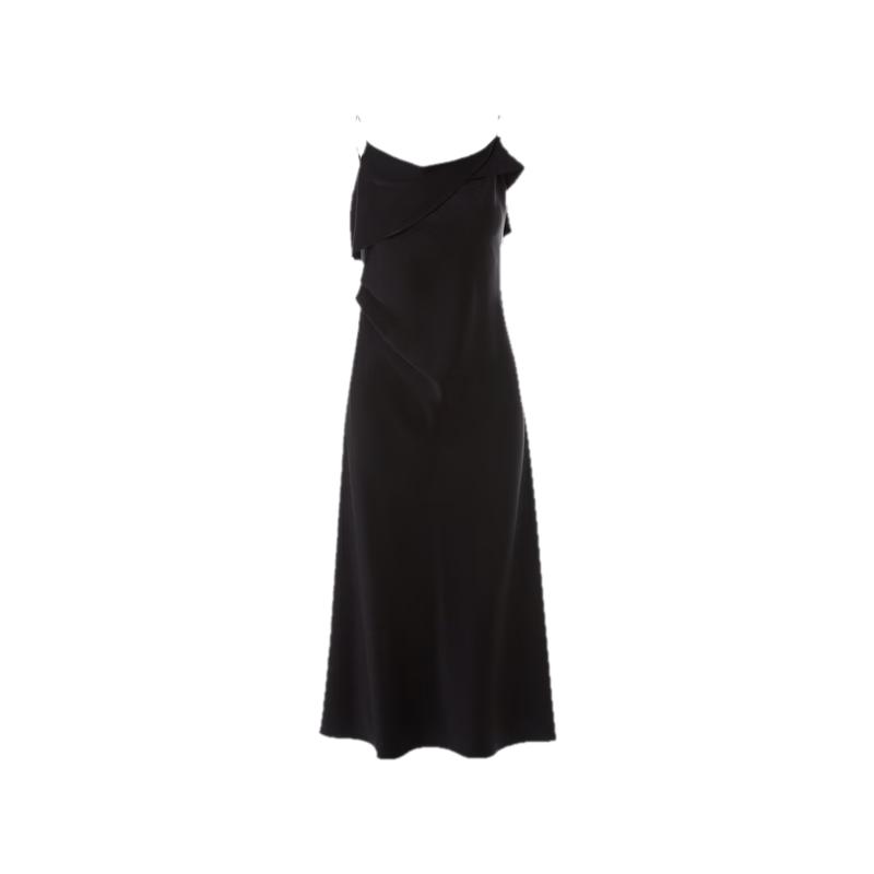 

LANCY Triacetate Cowl Neck Strappy Elegant Dress L