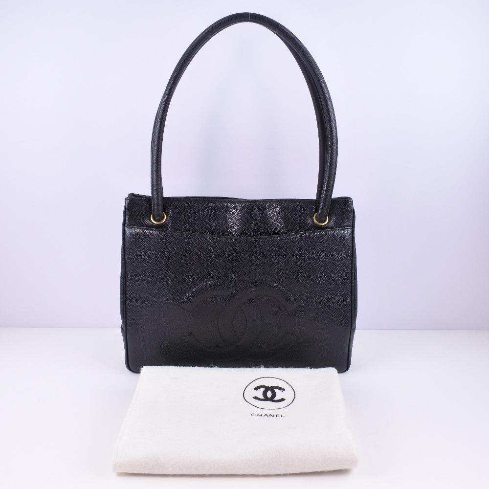 CHANEL Tote Bag black Caviar skin Women Used
