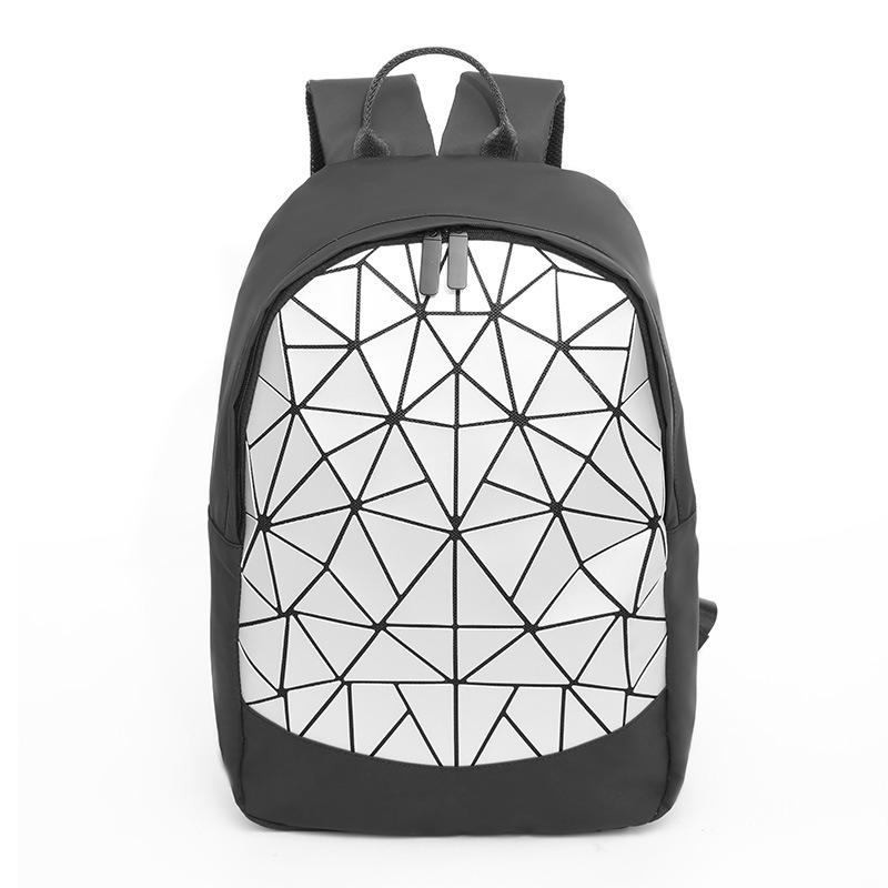 New Geometric Rhombus Backpack Unisex Travel Backpack Fashion Luminous Colorful Computer Backpack Women's Bag