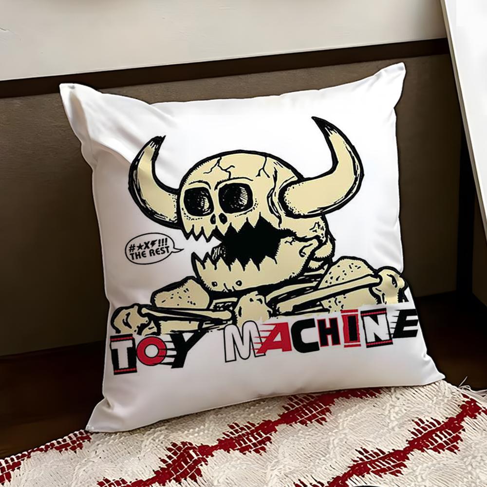 TToy MachineS Skate Cushion Cover Reversible Soft Durable Pillow Cover Home Car MultiScene Use for Daily Comfort