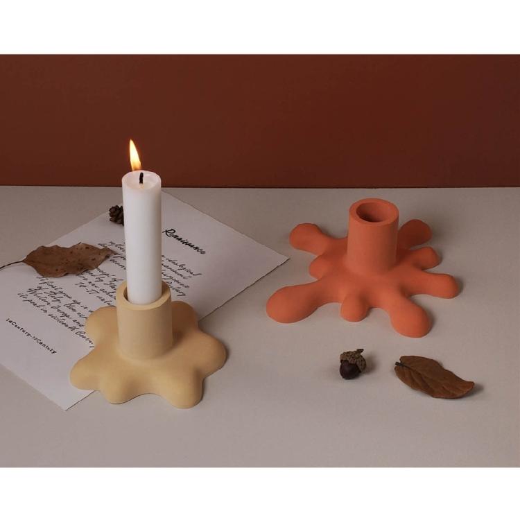2Pcs Water Drop Candle Holder Silicone Mold for DIY Gypsum Tabletop Candlestick
