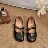 Women Shoes 2025 Spring Fashion Bow-knot Lightweight Women's Flats Vintage Comfortable Soft Sole Metal Decoration Mary Jane Shoe