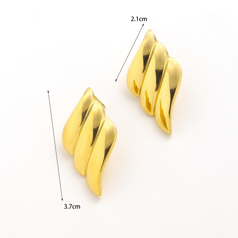 CARLIDANA Unique Geometric Flower Earrings Jewelry Gold Color Waterproof Non Tarnish Fashion Simple Minimalist Earring Women