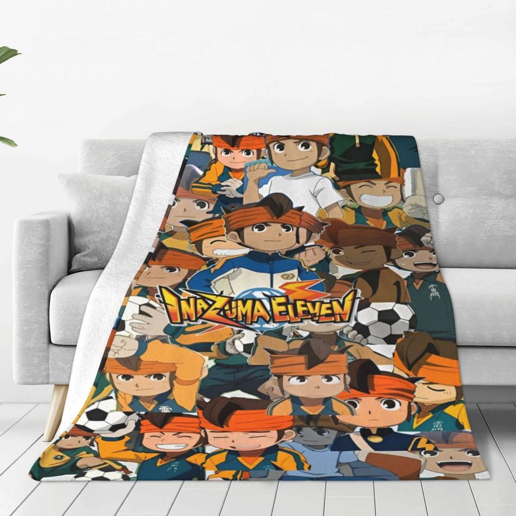 Inazuma Eleven Blankets Manga Travel Flannel Throw Blanket For Couch Chair Sofa Bed Super Soft Custom Quality Bedspread Gift