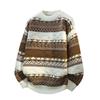Men's Crewneck Knit Sweater Loose Fit Lightweight Sweaters for Men Casual Twist Textured Patterned Cable Knitted Pullover Sweaters for Christmas