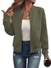 Autumn/Winter 2025 Solid Color Women's Zipper Jacket with Baseball Collar