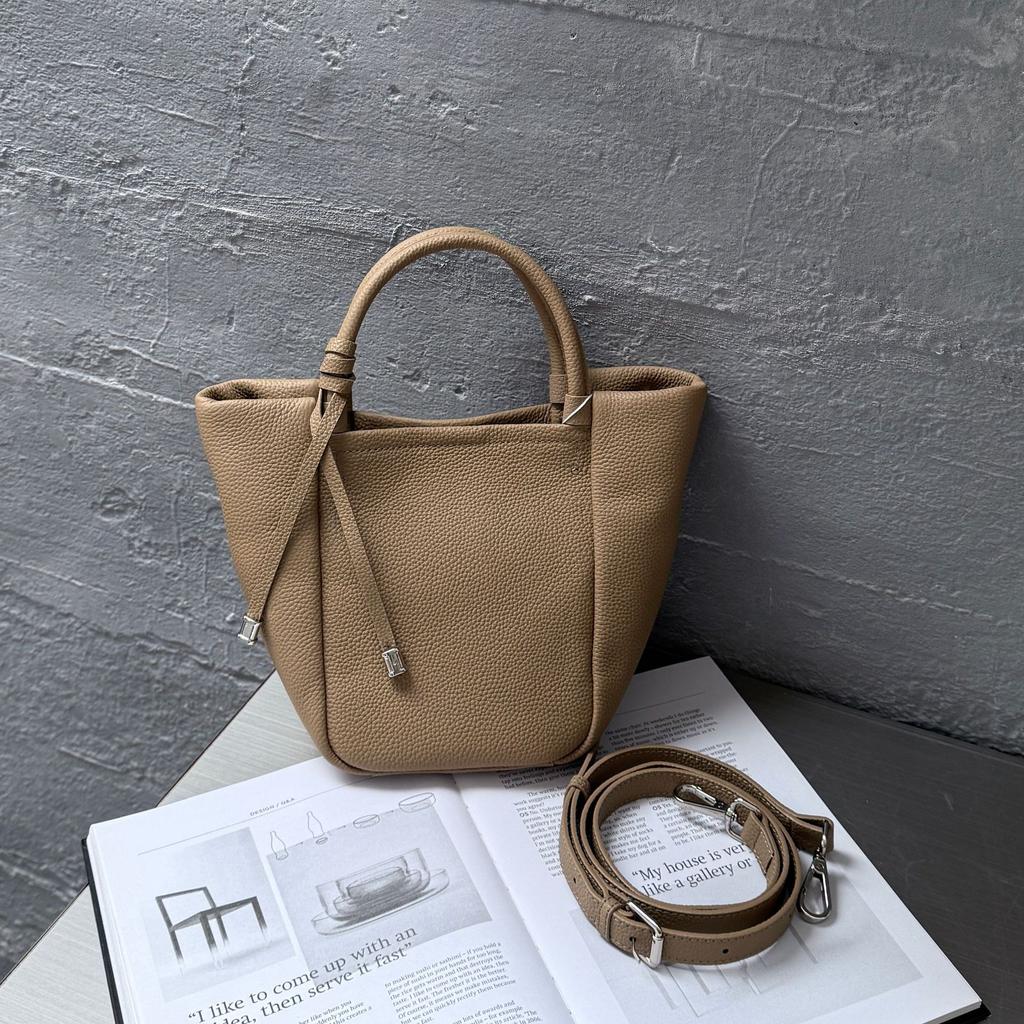 Cowhide Shoulder Women's Bag, Mother and Child Bag, Large-capacity Messenger Lady, Fashionable and Simple Versatile Bag Soft