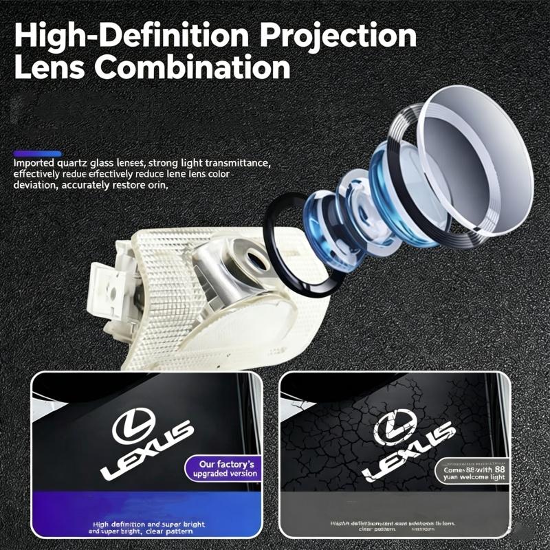 LED Car Door Ghost Shadow Welcome Light Bulbs Accessories For Lexus CT RC 350 300h 330 400 RX270 350 450h ES GS GX IS LS LX 460 QQ6