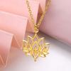 Lotus Flower Necklace For Women Buddhismlotus Decoration Lotus Pendant Necklaces Boho Fashion Jewelry Aesthetic Accessories Gift