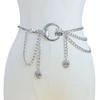 European & American Hip-Hop Metal Moon Body Chain with Tassel & Sun Pendant