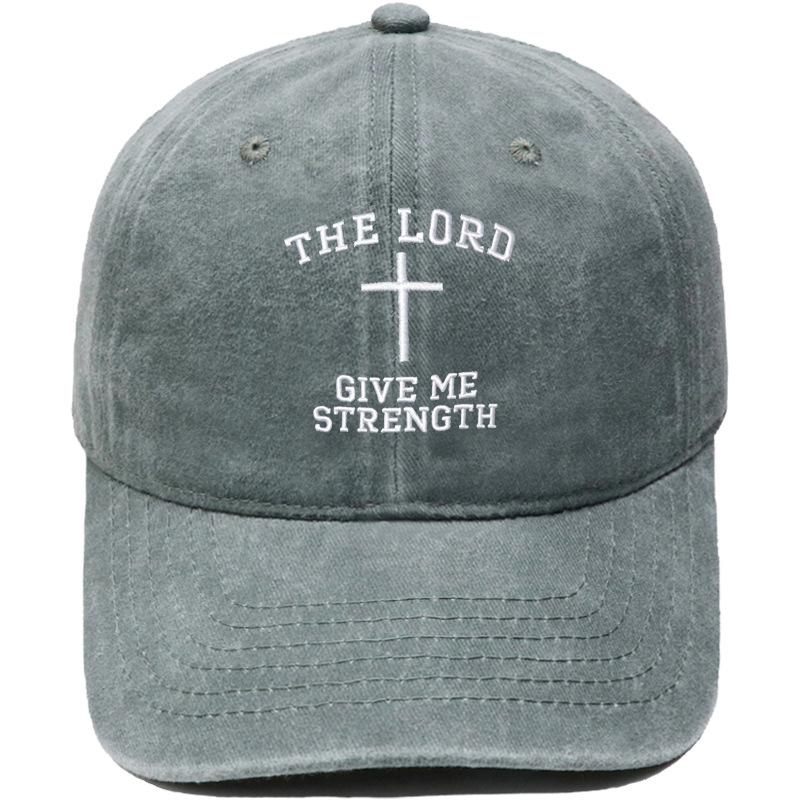 The Lord gave me strength embroidered baseball cap vintage casual visor for men and women