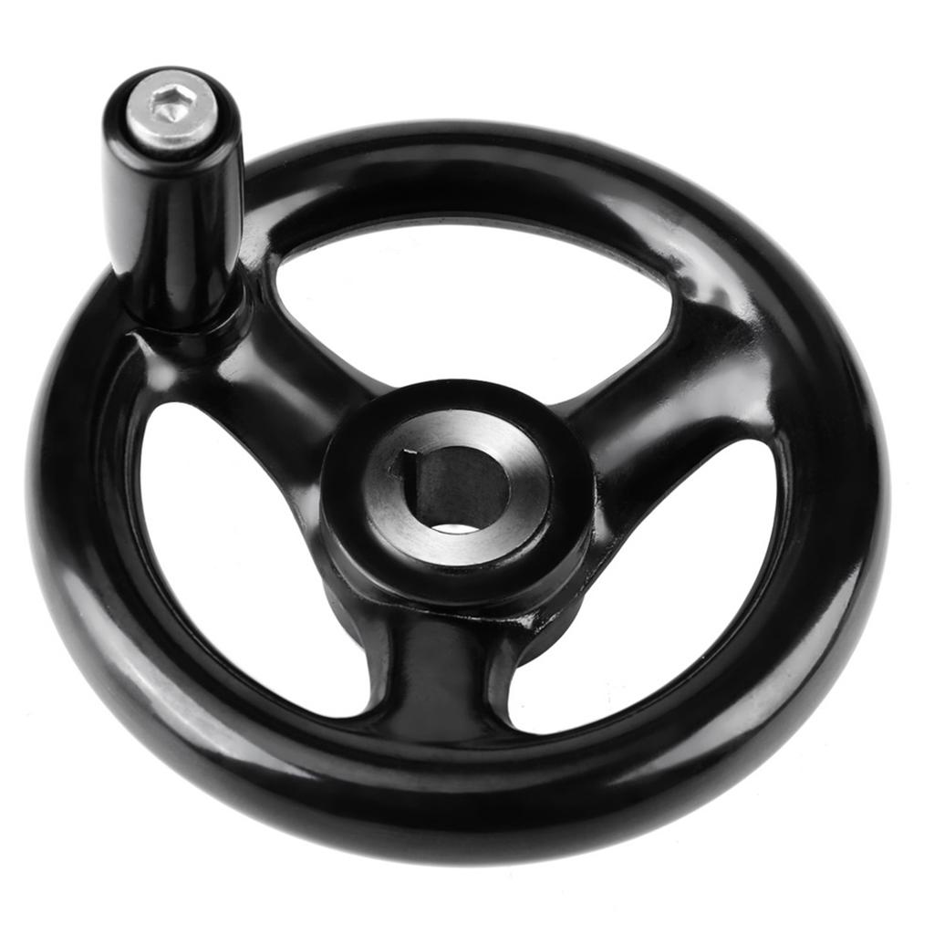 Volantino per fresatura di precisione, 3 razze, 12*100 mm, per fresatrici, torni, rettificatrici