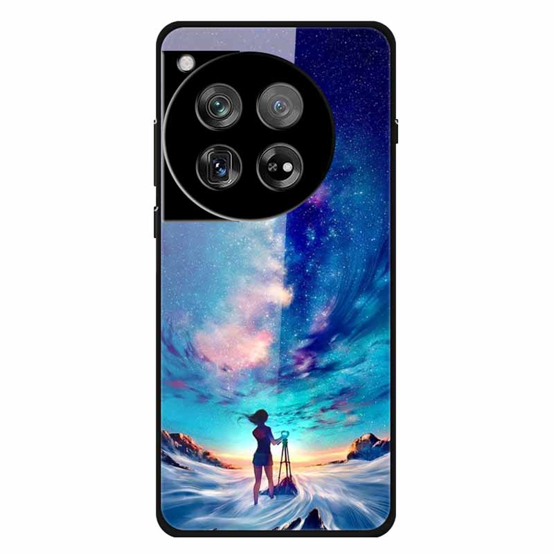 For Oneplus 12 12R Case Tempered Glass Luxury Hard Back Cover for Oneplus 12 12RCases Space Soft Bumpers for One Plus 12 5G Wolf