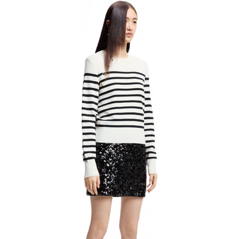 

MO&Co. New Chinese Style Striped Wool Cardigan M (165)