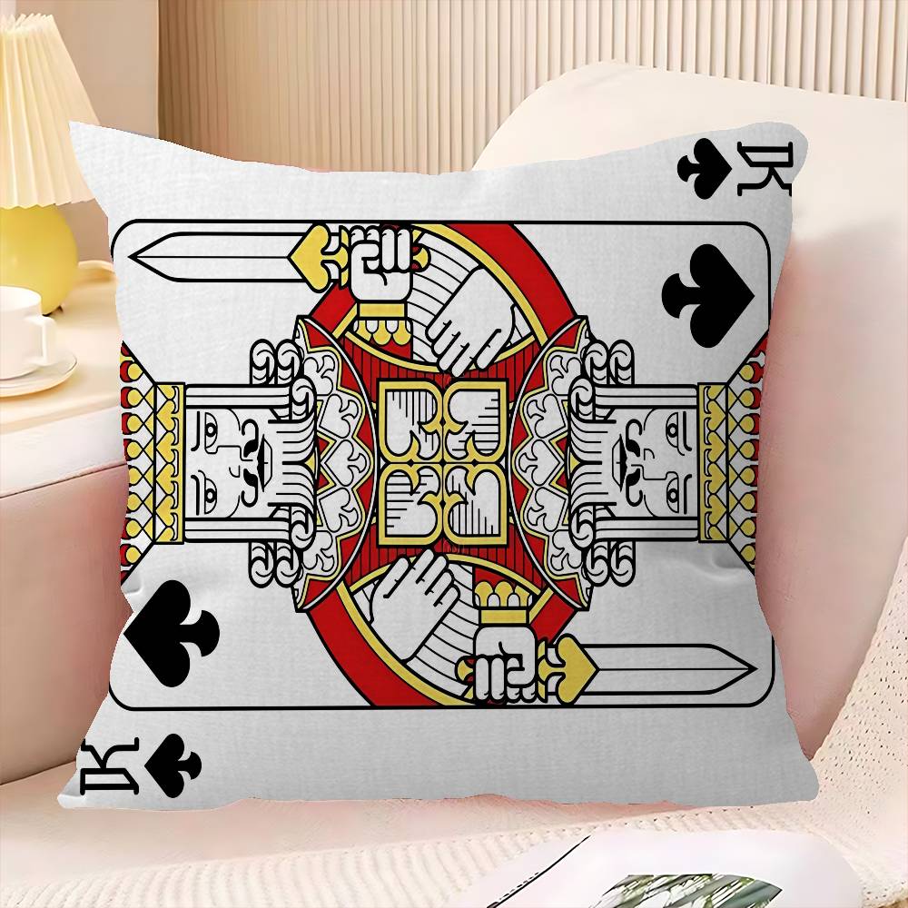 Poker Pattern Game Maple Design Cushion Cover Happy Autumn Harvest decor Holiday Decorati Pillow Cover