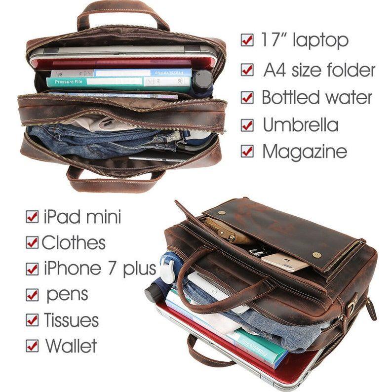 Винтажный мужской кожаный портфель 17 — фото 3