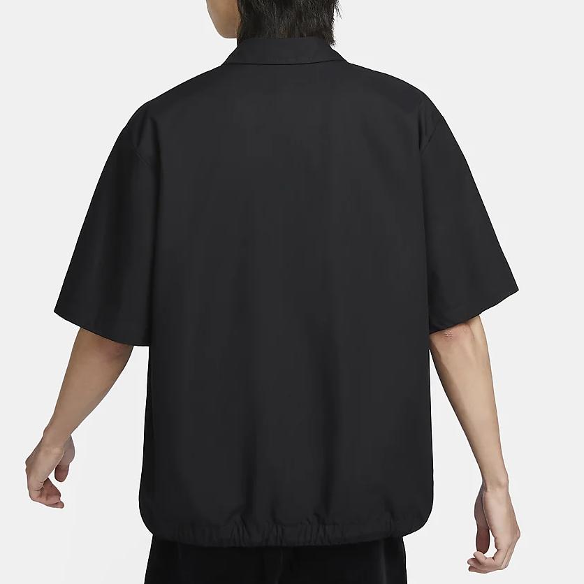 Nike Klubb Ensfarget Enkeltspent Justerbar Kant Knappelukking Kortermet Skjorte Herre Topper Svart FN3903-010
