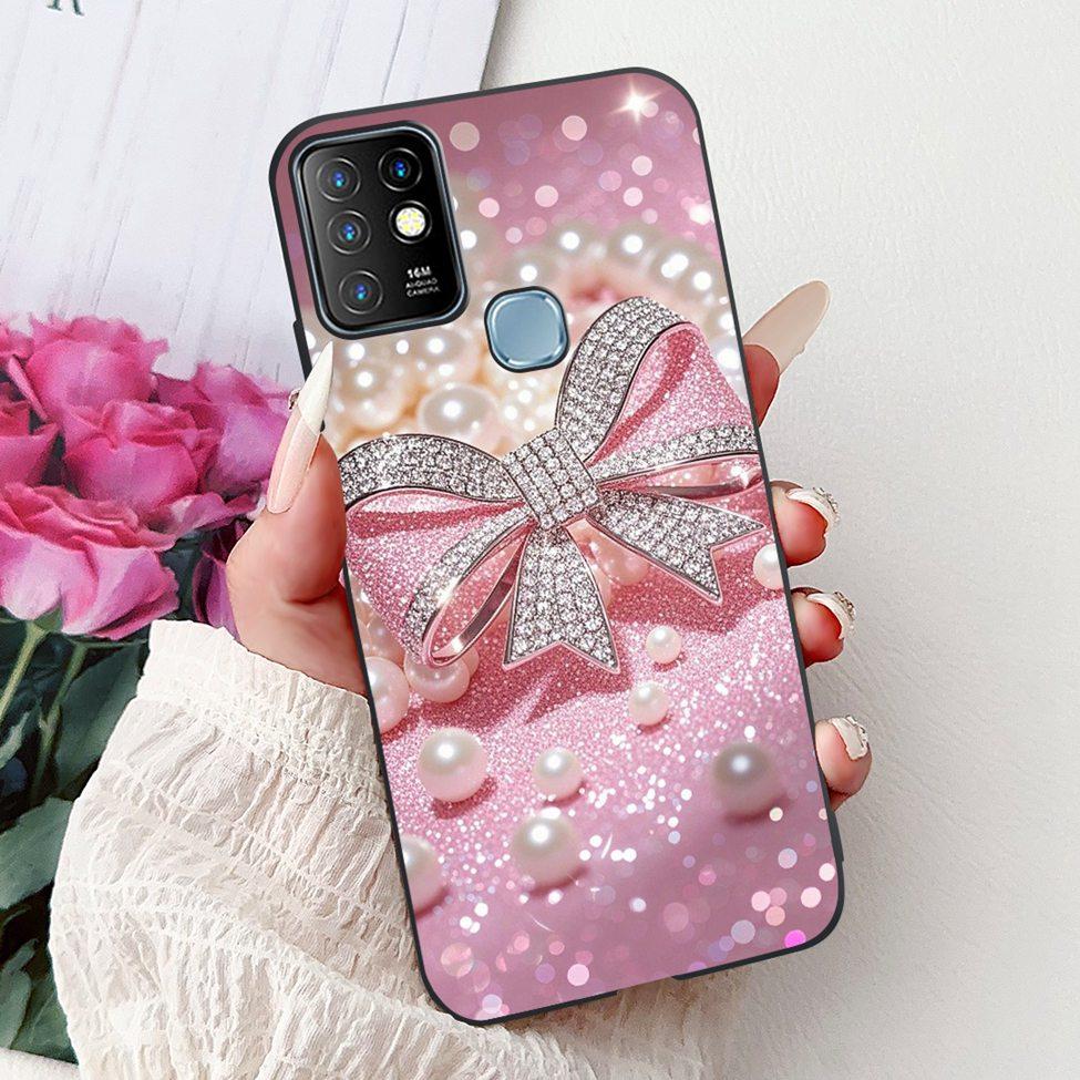 For Infinix Hot 10 Case Silicone Cute Cat Fashion Flowers Luxury Painted Back Cover For Inifnix Hot 10 Phone Case X682B X682C