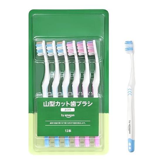 by Amazon Mountain-cut toothbrush, regular set of 12