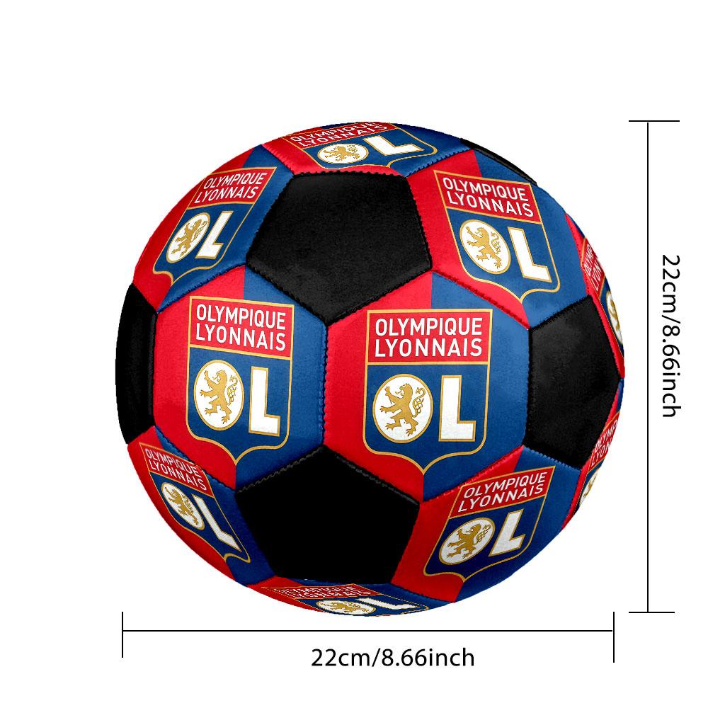 1PZ Pallone da calcio Olympique Lyonnais taglia 5 Pallone da calcio indoor Praha Colorato Per tutte le età Cucito a macchina PVC Pronto per la competizione Resistente Ad alto rimbalzo