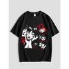 Grafisches Herren-T-Shirt - Lässiges & Lockeres Dark Academia Kurzarm-T-Shirt Übergroße Baggy Tops T-Shirt Schwarz