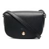 Épure 17 Solid Color Snap Closure Leather Saddle Bag Women Crossbody Bag Black 10165HYZ001