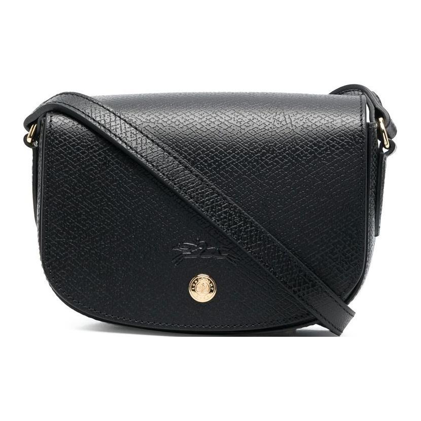 

Longchamp Épure 17 Solid Color Snap Closure Leather Saddle Bag Women crossbody bag Black 10165HYZ001 Basic Set (Bag+Dust Bag)