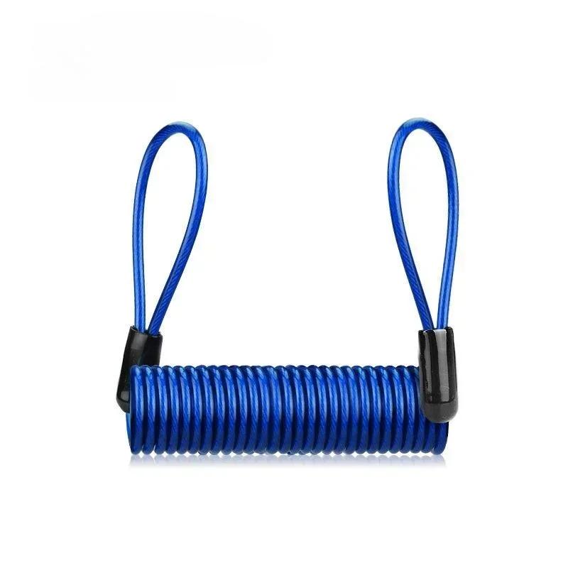 

Bike Spring Cable Lock Anti-Theft Rope Alarm Disc Lock Bicycle Security Reminder Motorcycle Theft Protection 120-145cm синий