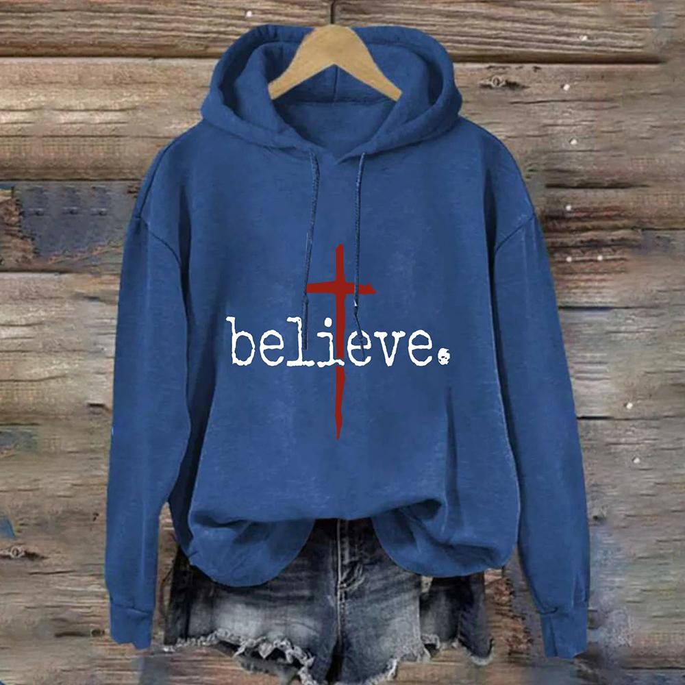 

Red Cross Pattern Women s Hoodie Casual Loose Pullover Hoodies Fall/Winter Fashion Trend Women s Sweatshirts 2024 New Tops 6XL