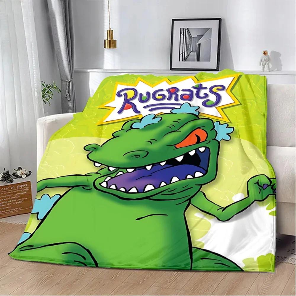 Cartoon R-Rugrats Printed Blanket Picnic Blankets Warm Blanket Soft and Comfortable Blanket Home Travel Birthday Gift
