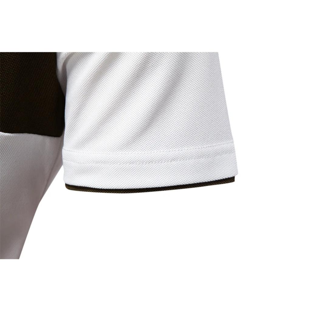 TrendHub Herren V-Ausschnitt Gestreiftes Poloshirt Atmungsaktives Slim Fit Poloshirts für Herren Leichtes Lässiges Sportliches Polo