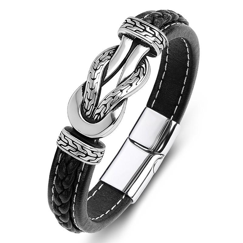 Mens Titanium Steel Infinity Symbol Bracelet Lightweight Luxury Design Daily Wear Travel Gift Inner circumference 165mm Stretched length 195mm