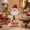 Holiday Desktop Decorations Nordic Style Wooden Christmas Ornaments, Cute Santa Claus/Snowman/Reindeer Window Display Props Figurine for