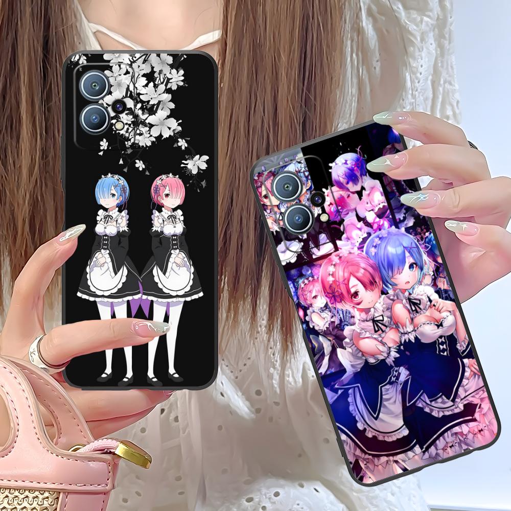 ReZero Rem Ram Matte TPU Mobile Phone Case for Huawei P60 P50 P40 P30 P20 P10 P9 P8 Pro Lite Plus Colorful Printing Cover