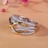 European & American Two-Tone Gold-Plated Women's Fashion Ring