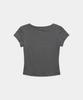 ETRE AU SOMMET Dart Line V-Neck Slim Top (Dark Gray)