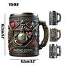 15oz 3D Military Coffee Mug – Army Navy Marine Corps Gift, Veteran Memorial Cup, Patriotic Drinkware for Men