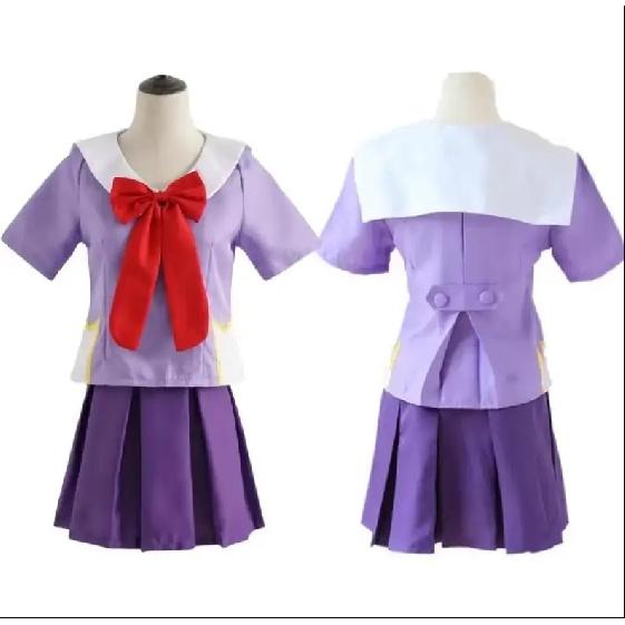 Gasai Yuno Cosplay Anime Future Diary Gasai Yuno Mirai Nikki Cosplay Costume School Uniform Bow Short Skirt Wig Halloween Suits