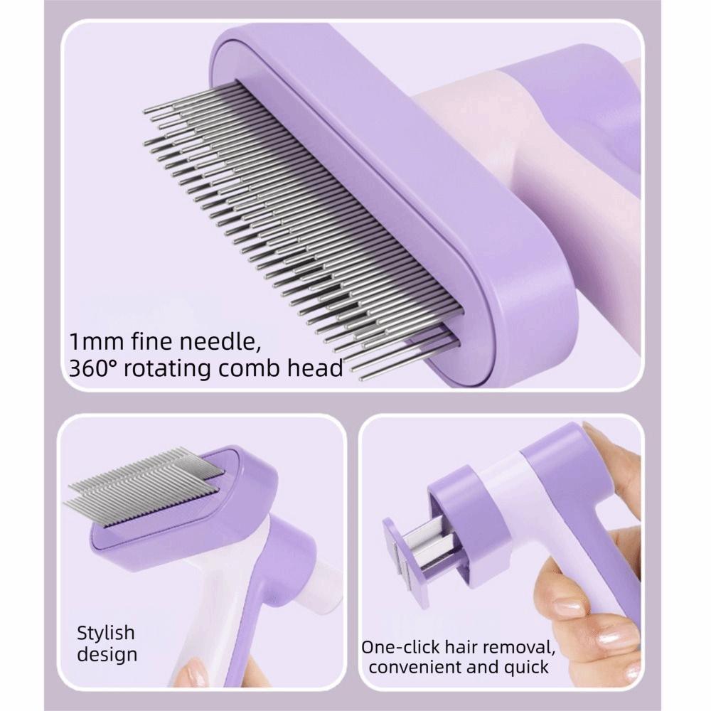 Rotatable Pet Hair Removal Comb Round Steel Pins Cat Dematting Comb Dog Hair Remover  For Cats
