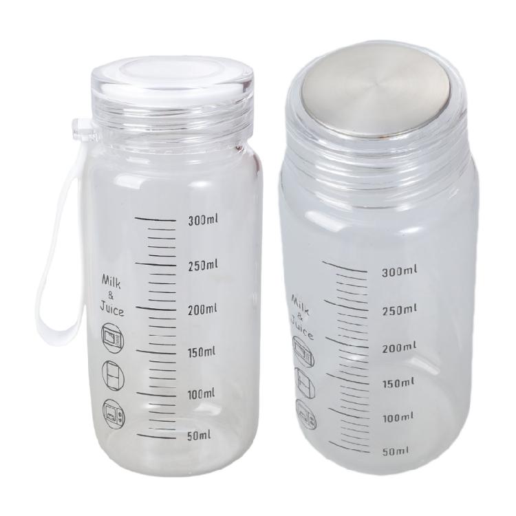 Microwave Safe Glass Bottle 300ml with Cup Sleeve and Lid Heat Resistant Water Container Practical Beverage Drinkware