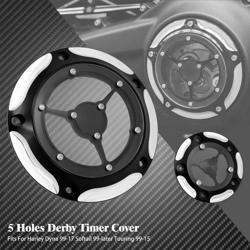 Motorcycle 5 Holes Derby Clutch Timing Timer Cover Engine Covers For Harley Dyna Touring Softail Electra Glide FLHR FXD 99-2017