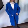 2024 Women's Fashion Woolen Coat: European & American Style, Long Sleeve, Turn-Down Collar, Pockets for Autumn & Winter