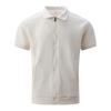 New Men's Clothing, Large Size Men's Solid Color Jacquard Lapel Casual Outdoor Zip-up Short-sleeve Jacket
