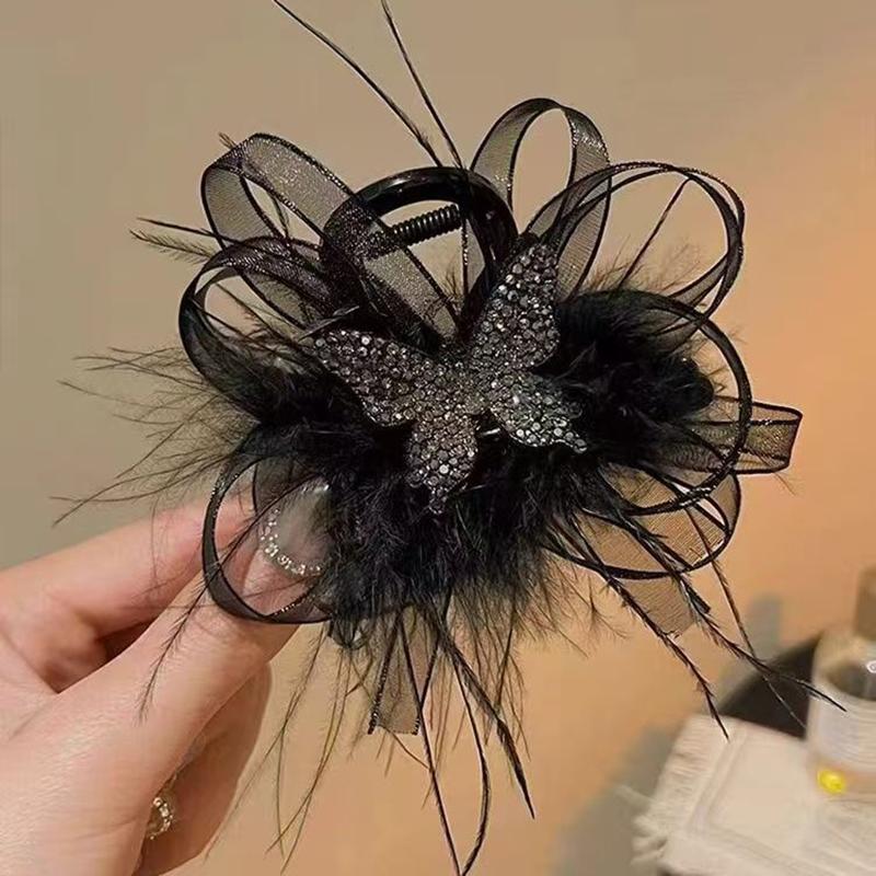 Elegante Prinzessin Feder Haarnadel für Frauen Haarspangen Kopfschmuck Lange Quasten Greifspange Weibliches Haarschmuck